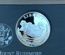 NIB Mint 1991 S Mount Rushmore 50th Anniversary Proof 90% Silver Dollar Coin