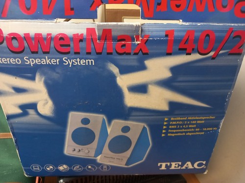 Système de haut-parleurs Teac PowerMax 140/2 ordinateur crème audio/bleu *voir description* - Photo 10/10