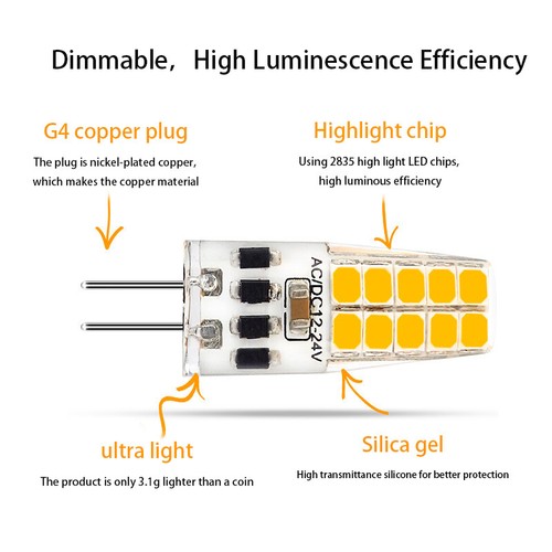 Mini G4 LED Bulb 12V Dimmable 3W 5W Light Lamp Warm Neutral Cool White AC DC 24V - Picture 4 of 18