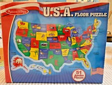Melissa  Doug USA Map Floor Puzzle 51pcs