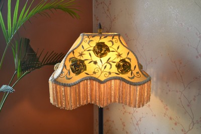 Lampshade dome gold embroidery hand-stitched table lampshade floor lampshade