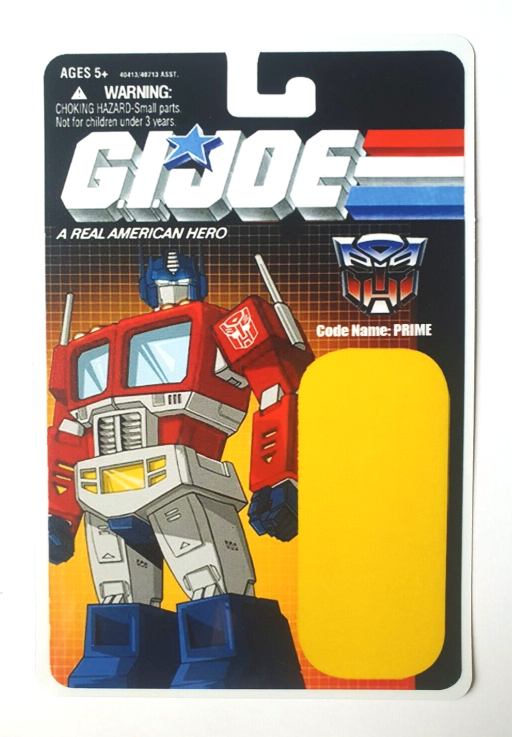 GI JOE CUSTOM 1987 OPTIMUS PRIME AUTOBOT CARDBACK Action Figure File ...