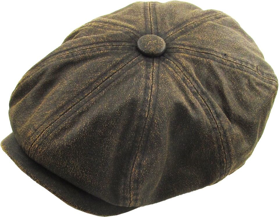 Cappello Piatto In Pelle PU Da Uomo - Stile Newsboy Regolabile 56-60cm - Foto 6