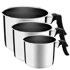 Milchtopf Edelstahl mit Griff Topf Kochopf Saucentopf Küche Suppe 0,8-2,4 L