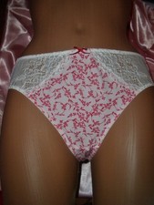 Charmantes Satin Spitzen Höschen Gr. 40 geblümt Satinslip Panty Slip neu (K202)