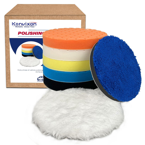 Buffing Polishing Pads 6 Inch - 7Pcs 150Mm Face for 6 Inch 150Mm Backing Plate, - Picture 11 of 12