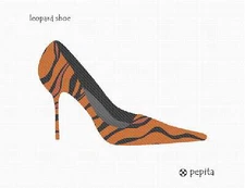 Leopard Shoe Needlepoint Kit or Canvas