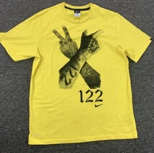 Nike Tee Gangster Rap T-Shirt "122" Yellow Men Large L Rare Anarchy