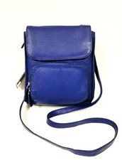 NEW MARCO AVANE ROYAL,NAVY BLUE,FLAP,ZIP,SILVER ACCENT,CROSSBODY,SHOULDER BAG