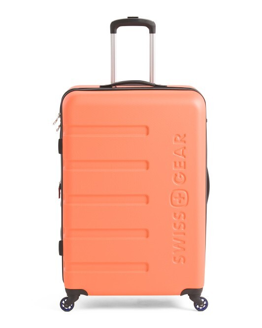 SWISS GEAR 28in Orange Expandable Hardcase Spinner Suitcase TSA Lock Free Ship