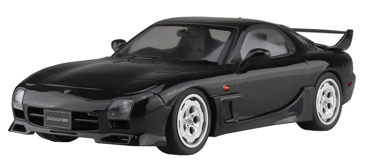 1/24スケール、マツダスピードRX-7 A-SPEC 完成品 Aoshima Mazda Speed A-Spec FD3S Rx-7 '99 1:24 Scale Plastic