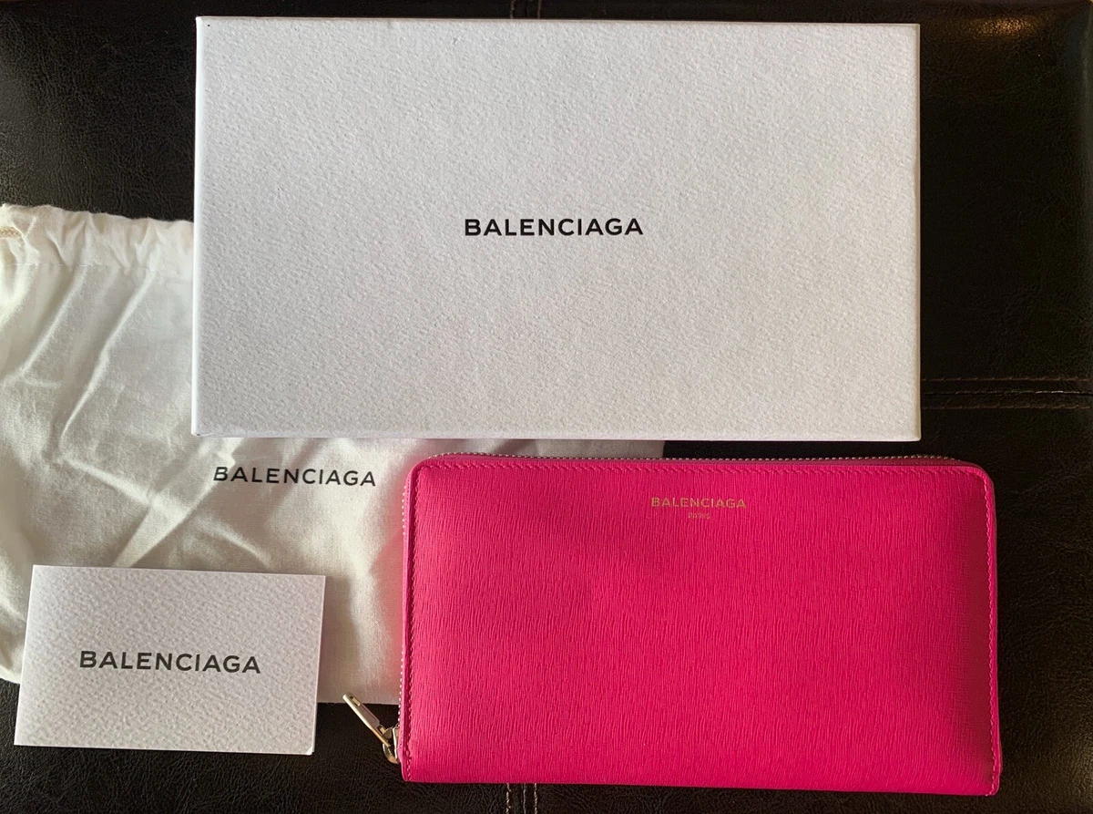 Grundig mareridt Opstå Balenciaga Continental Zip Around Leather Long Wallet Color Rose  Fluorescent | eBay