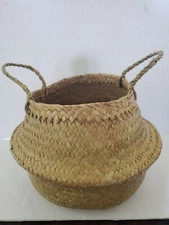 Natural Seagrass Basket Foldable Large