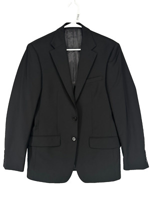 CALVIN KLEIN Suit Jacket Size 42L Black Slim Fit Wool Blend Stretch NWOT