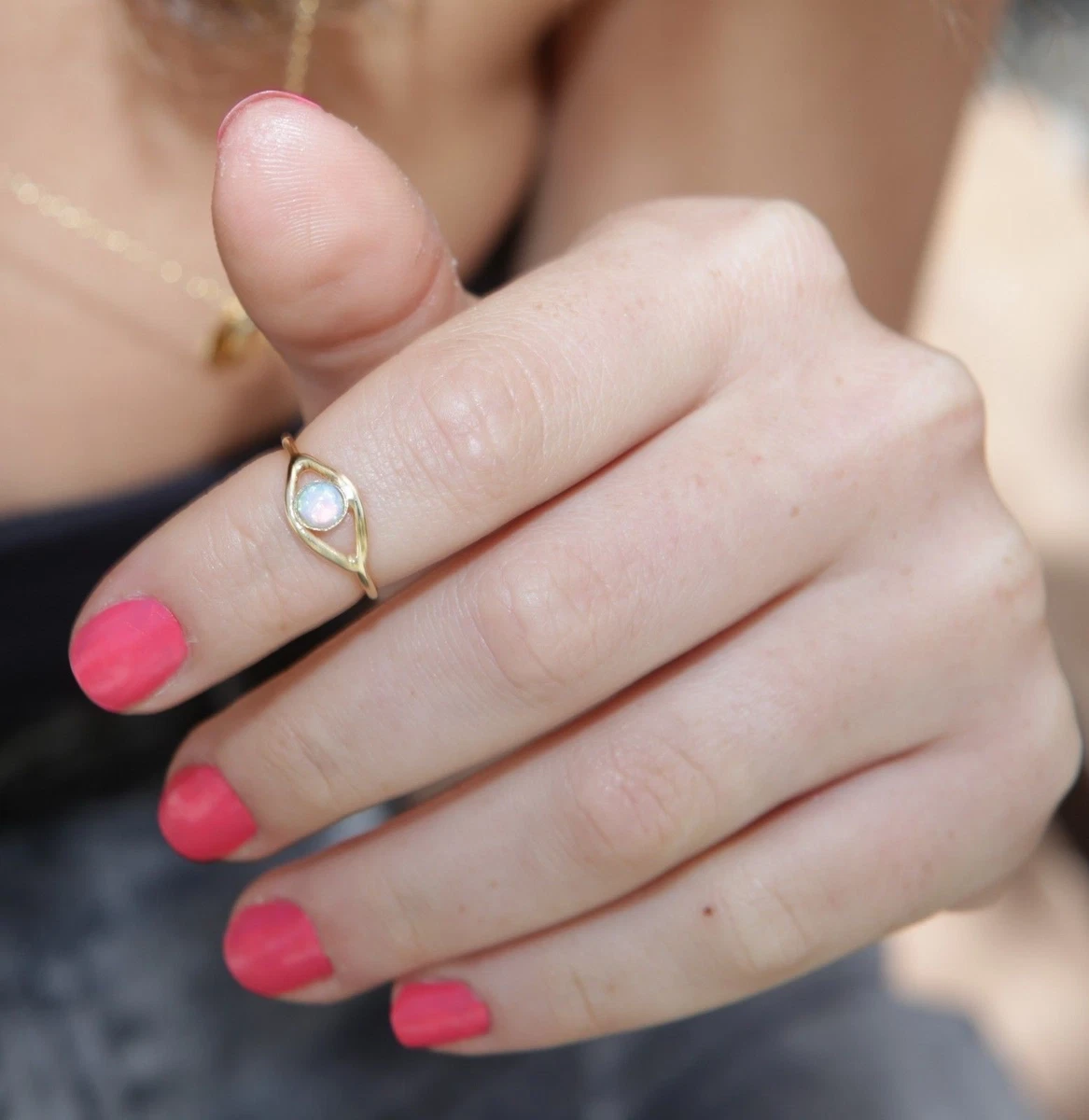 Opal store eye ring