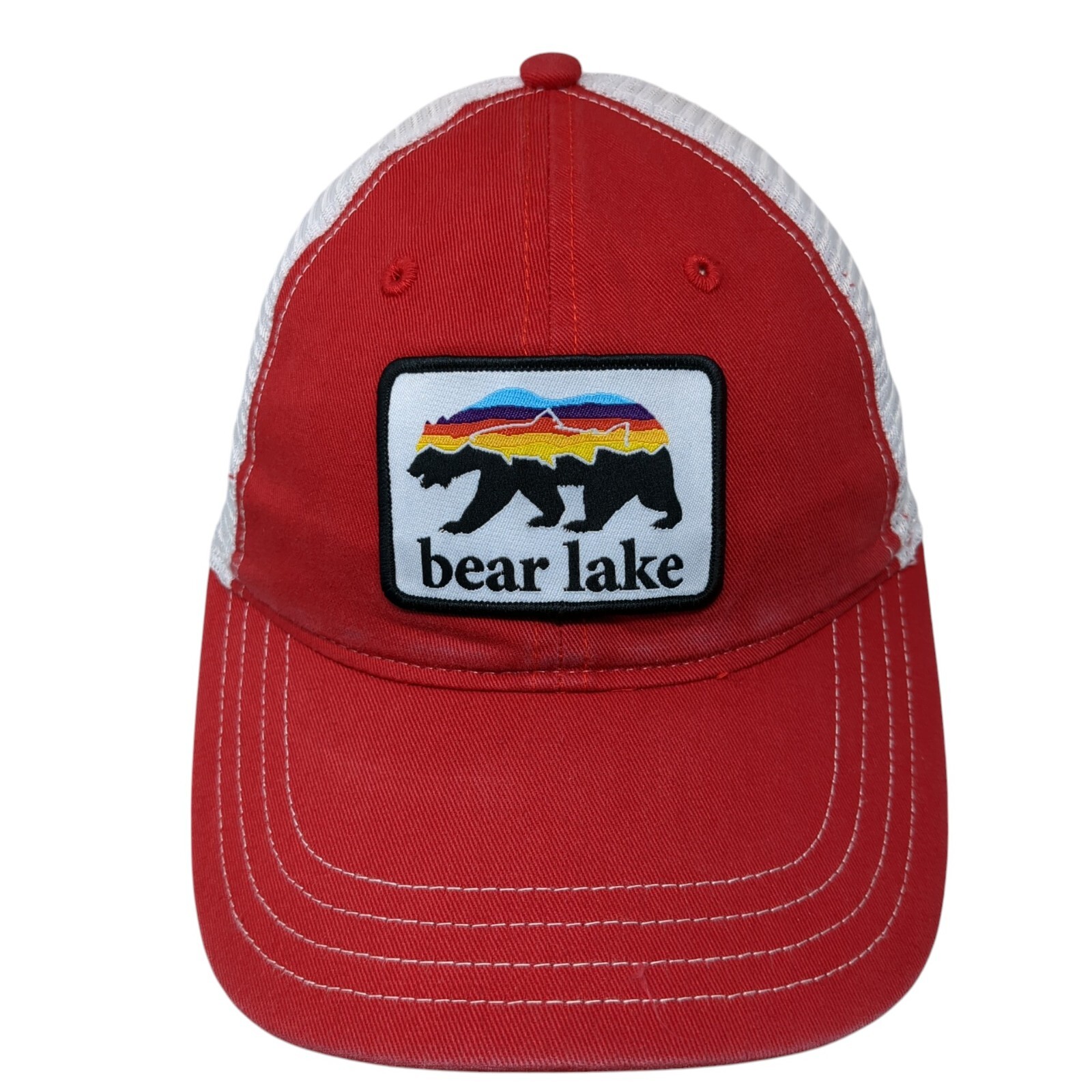 Bear Lake Patch Snapback Mesh Back Trucker Hat Re… - image 1