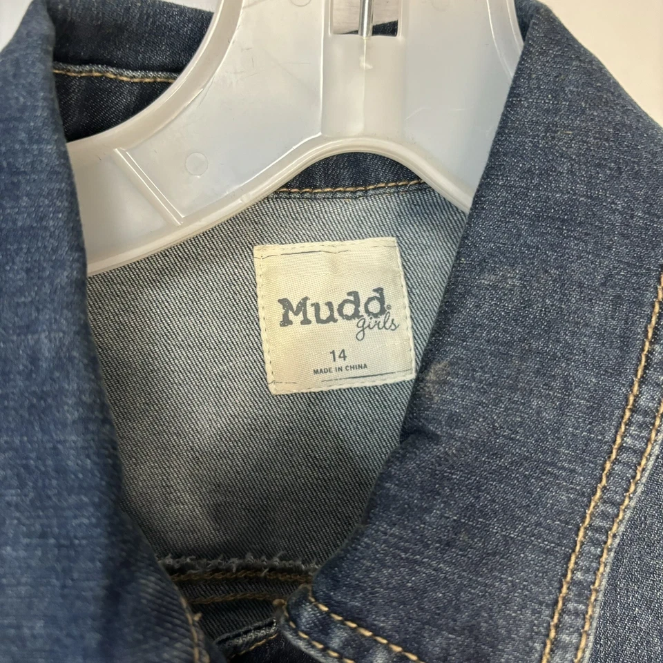 Chaleco vaquero Mudd niñas talla L (14) bordado mediano adornado floral Foto 4 de 4