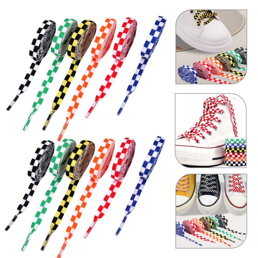 APL 12 paia di lacci colorati scarpe sportive poliestere piatto per camminare