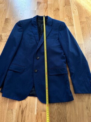 Men's Hugo Boss Guabello Super 120 Virgin Wool Blue Suit Size 36R