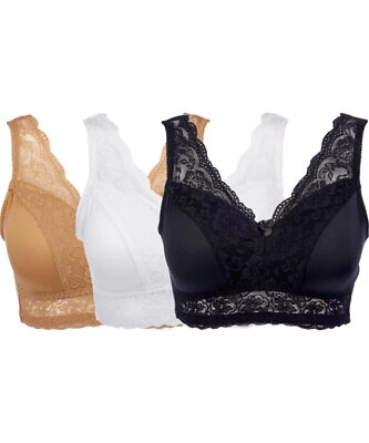 Rhonda Shear 3-pack Classic Pin-Up Bra Beiges