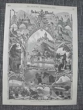 Mosel Ansichten Cochem Carden Beilstein HOLZSTICHE von 1879 Alken Clotten