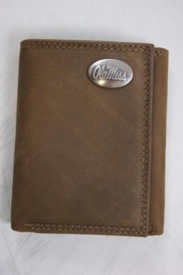 NCAA Ole Miss Rebels Leather Wallet – Zep-Pro Pull-Up Long Secretary Style With Embossed Logo, ID Window & Card Slots - View #6