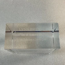 Lynn Brewer Enron Who's Who of American Women Glass Paperweight GnuCollectibles