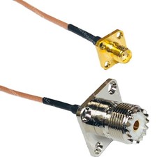 RG316 SMA FEMALE FLANGE to UHF Female Flange RF Cable Rapid-SHIP LOT