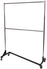 Heavy Duty Rolling Z Garment Rack - Black
