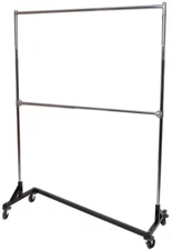 Heavy Duty Rolling Z Garment Rack - Black