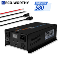 ECO-WORTHY 600W 12V Pure Sine Inverter Charger 12V DC to 110V AC Converter