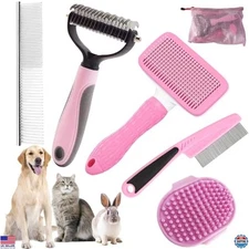 Dog Brush for Shedding,6 PCS in One Pet Slicker Hair Brush Kit Organizer Bag -