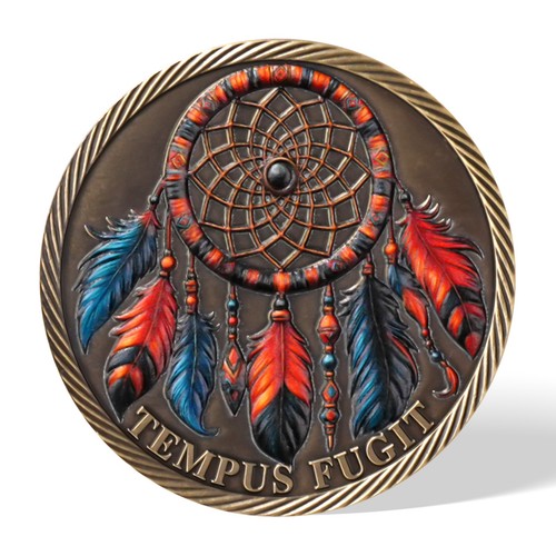 Moneda Inspring Memento Mori Calavera India TEMPUS FUGIT Regalo Práctica Estoica Diaria - Imagen 10 de 17