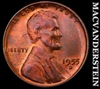 1955-D Lincoln Wheat Cent- Color- Choice Gem Brilliant Uncirculated #J357