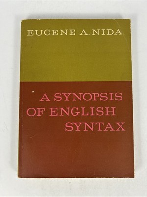 Synopsis of English Syntax by Eugene Albert Nida (1966, Trade Paperback)