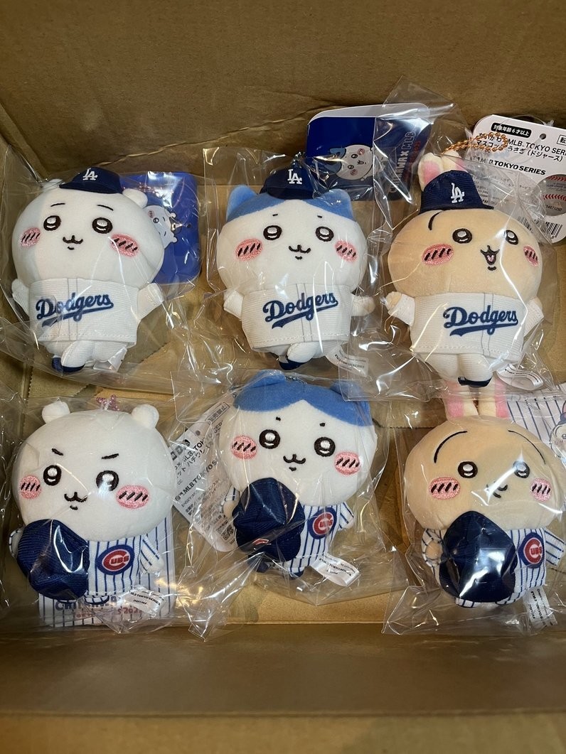Chikikawa x MLB Dodgers cubs ぬいぐるみ 6個セット Complete Set of 6 Chiikawa Usagi Hachiware MLB TOKYO 2025