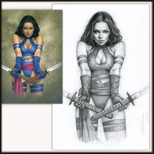 CRUEL BETSY, AKA PSYLOCKE - ORIGINAL CHARCOAL SKETCH - by Celina