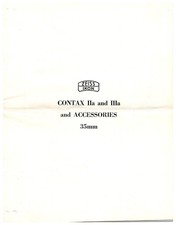 Contax IIa  IIIa Zeiss Ikon Rangefinder camera 35mm Accessories