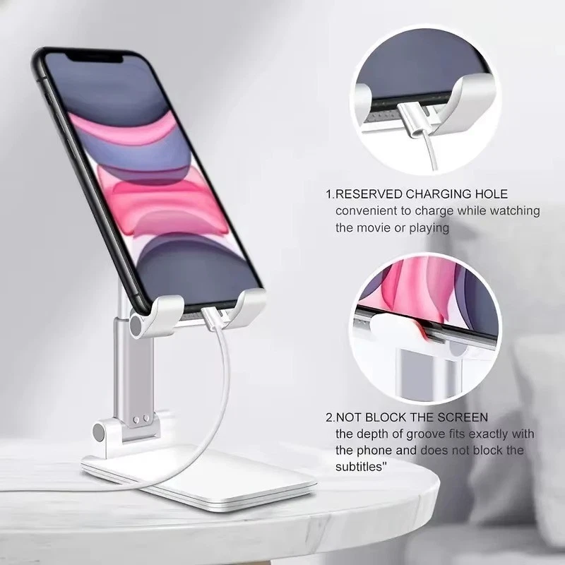Adjustable Cell Phone Tablet Stand Desktop Holder Mount Mobile Phone iPad iPhone - Image 3 of 4