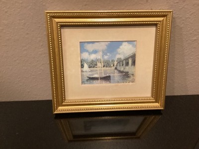 Vintage Monet ''Bridge at Argenteuil'' Framed Print 7  x 6  gold Frame