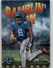 2022 Bowman University Chrome Zach Evans Ramblin' Man #RM-3 Ole Miss Rebels