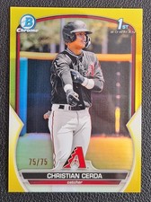 2023 1st Bowman Chrome Prospects Christian Cerda Yellow Ref #BCP-56 - #75/75