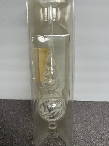 Vintage Clear Glass Tree Topper 13” Glittered Finial Made in Italy New/Old Stock - Picture 9 of 11