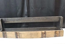 Whiskey & Wine Barrel Shelf - Rustic Wall-Mounted Wooden Rack for Bottles Etc.
