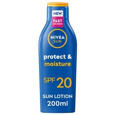NIVEA SUN Protect  Moisture Sun Lotion SPF20 200 ml, Moisturising Suncream wi... 48.85 per litre