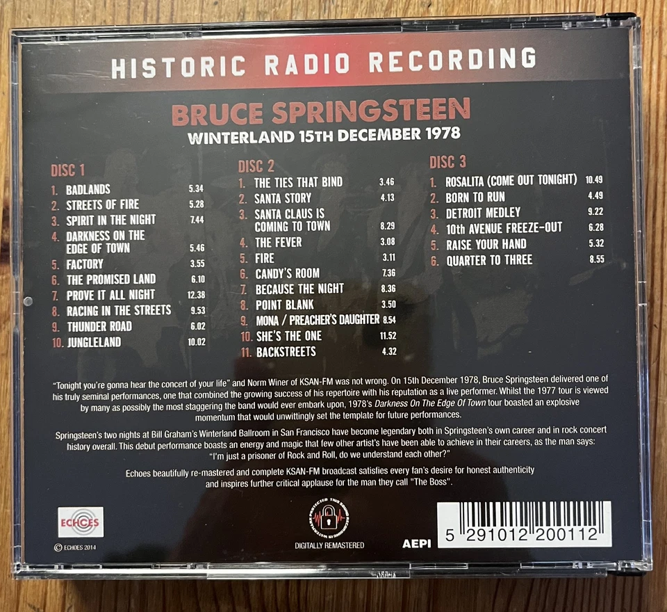 Bruce Springsteen live in der Winterland Arena 1978 (3 CDs) - **absolut rar!** - Bild 4 von 4