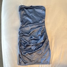 Windsor Blue Strapless Ruched Denim Short Bodycon Dress Regular Size XS