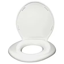 Big John 6W Toilet Seat With Cover, Abs, Pvc, Elongated Or Round, White