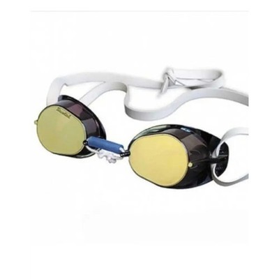 Malmsten Swedish Competition Swim Goggles- Gold Mirror Lenses - Black