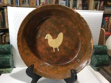 Vintage Jugtown Ware  Redware  Bowl Chicken Shape 10”w NC Pottery PRIM Brown